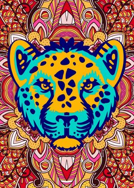 Vibrant Colorful Cheetah