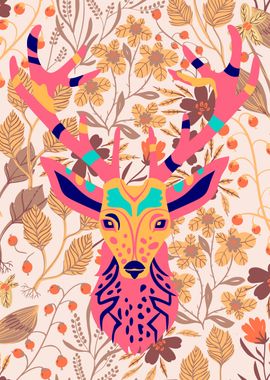 Vibrant Colorful Deer