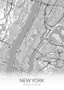 New York City Map White