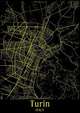 Turin City Map Italy