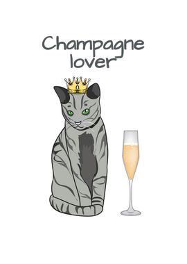 Royal Cat Champagne Lover