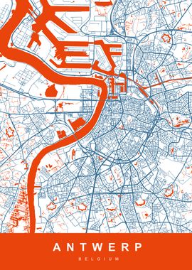 ANTWERP City Map Belgium