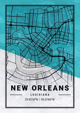 New Orleans City Map USA