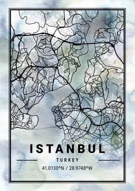 Istanbul City Map Turkey