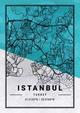 Istanbul City Map Turkey