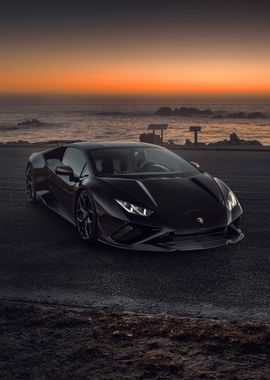 Lamborghini on the beach