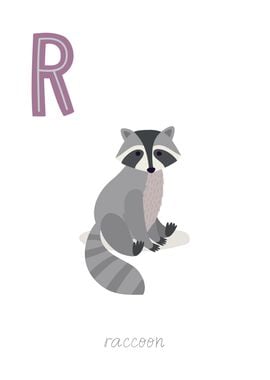 Animal Alphabet R Raccoon