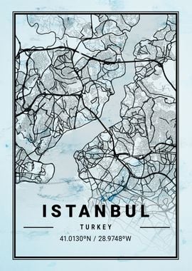 Istanbul City Map Turkey