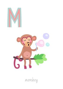 Animal Alphabet M Monkey