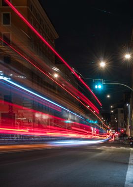 Cool night car red lights