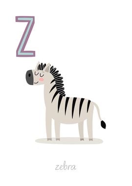 Animal Alphabet Z Zebra