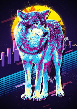 Wolf Animal Retro