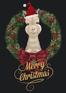 Merry Christmas Llama 