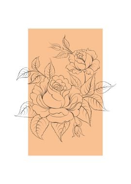 Rose Flower Line Art