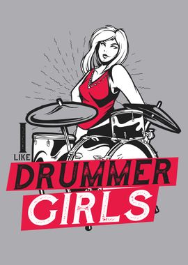 Drummer girl vintage metal