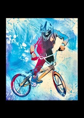 Bmx biker watercoler 