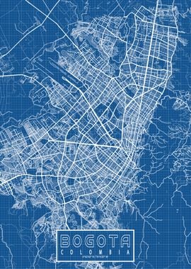 Bogota City Map Blueprint