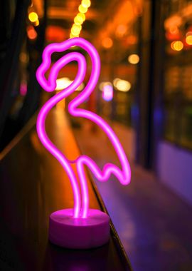 Sexy Neon Flamingo Bar