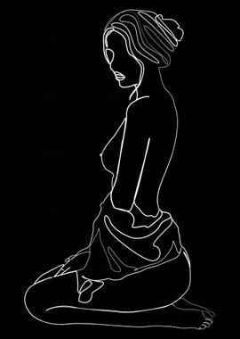 One Line Art Woman