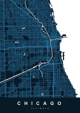 CHICAGO Map ILLINOIS USA