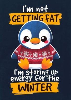 Fat penguin at winter