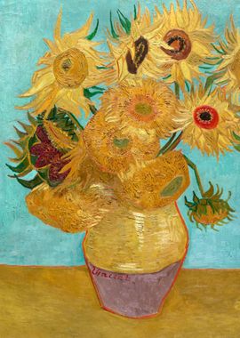 Vase with Twelve Sunflower