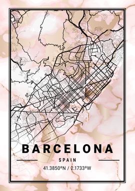 Barcelona City Map Spain