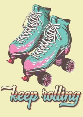 Roller Skate Vintage' Poster, picture, metal print, paint by Illustration  Guy