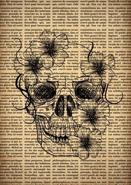 Dark Academia Skull Flower