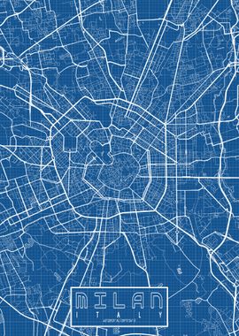 Milan City Map Blueprint