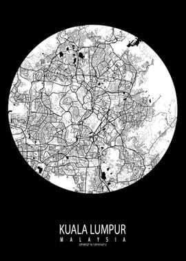 Kuala Lumpur City Map Moon