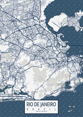 Rio de Janeiro Map Coastal