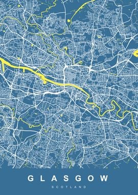 GLASGOW Map Scotland UK