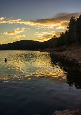 Lakes sunsets landscapes