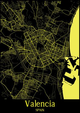 Valencia City Map Spain