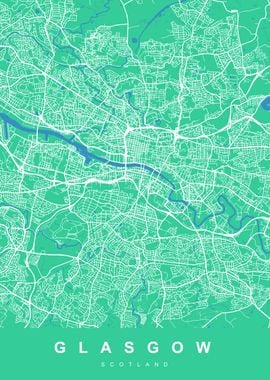 GLASGOW Map SCOTLAND UK