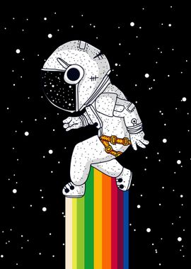 rainbow stars astronaut