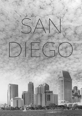 SAN DIEGO Skyline and Text