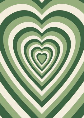 70s Green Hearts