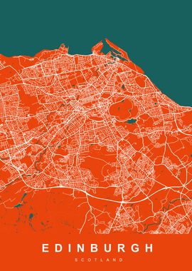 EDINBURGH Map SCOTLAND UK