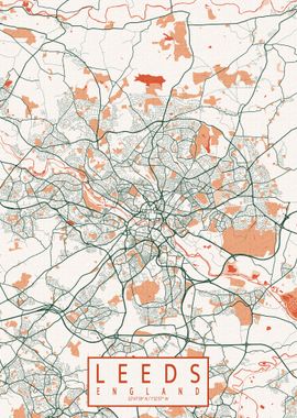 Leeds City Map Bohemian