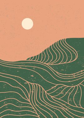 MOUNTAIN LINE ART VINTAGE