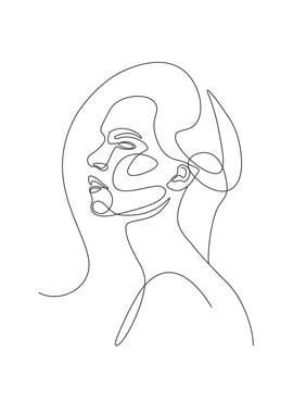 One line Art Woman beauty