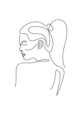 Modern Woman Pose line art