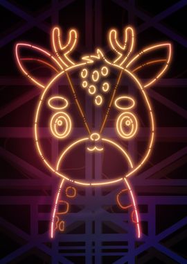 Cute Deer Neon Art