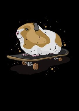 Skateboarding guinea pig