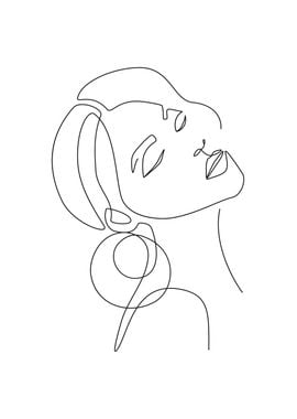 One line face drawing