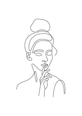 Minimalistic lineart woman