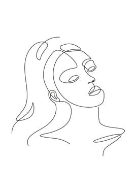 One Line Art Woman