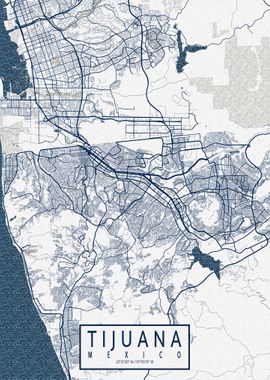 Tijuana City Map Coastal